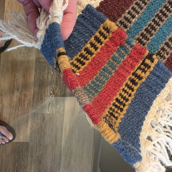 Handwoven Southwestern Style Pot Holders / Coasters Set Of 3 Fringe‎ Detail - Picture 7 of 12